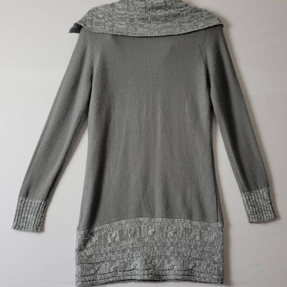 Allison Brittney Gray Slate Sweater Preppy Split Cowl Long Sleeves NEW Women S - Picture 2 of 10